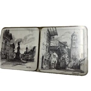 German Coaster Set Schuberth Melamin-Qualitat Tamat-Secie Box Of 6 Cork